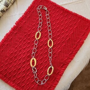 Milor 2 tone stainless chunk chain necklace